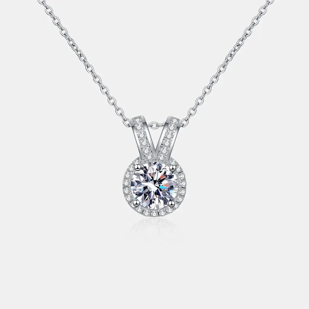 1 Carat Moissanite Rabbit Ears Shape Pendant Necklace by Partner Label