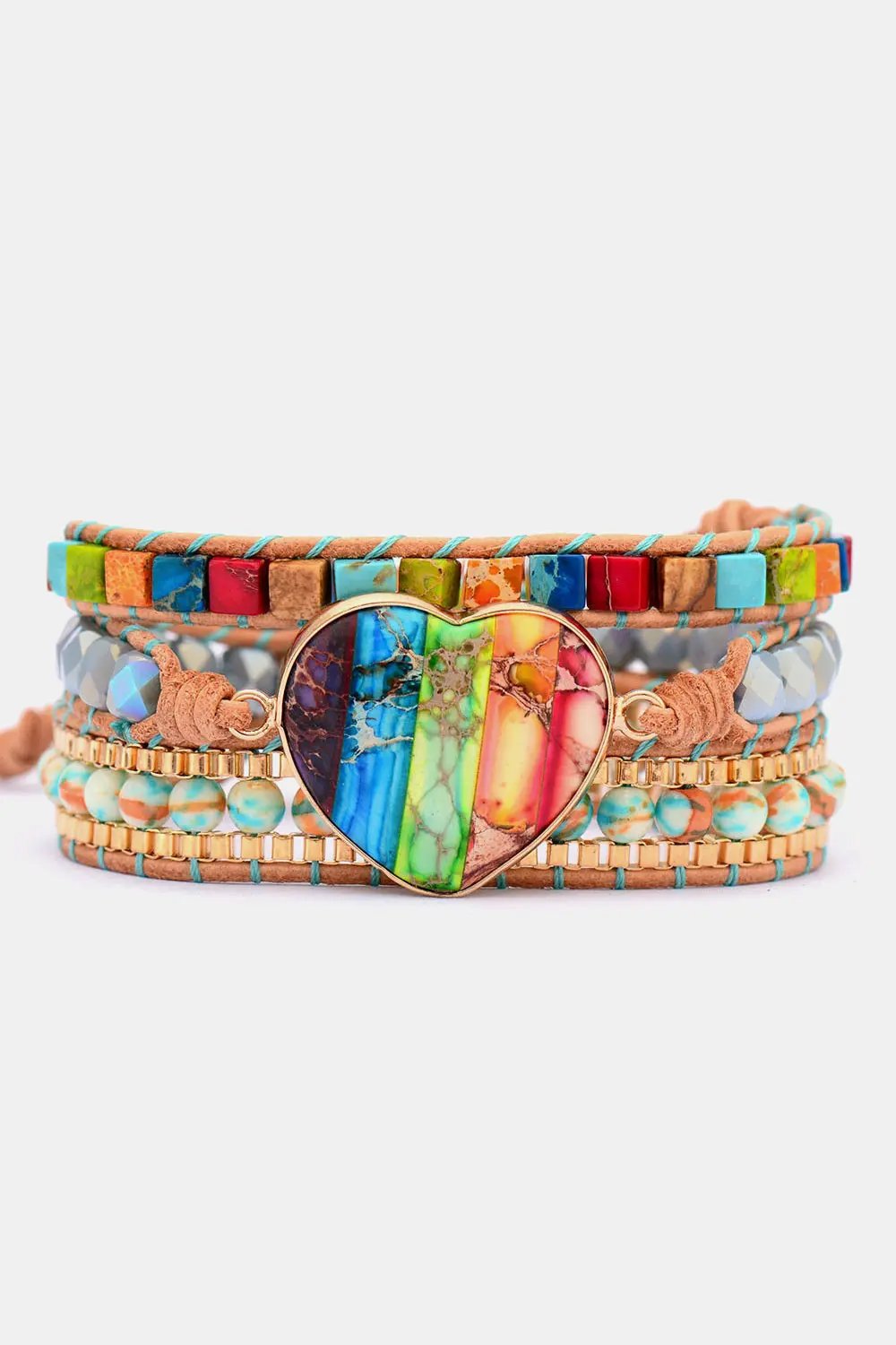 Imperial Jasper & Crystal Layered Bracelet by Partner Label