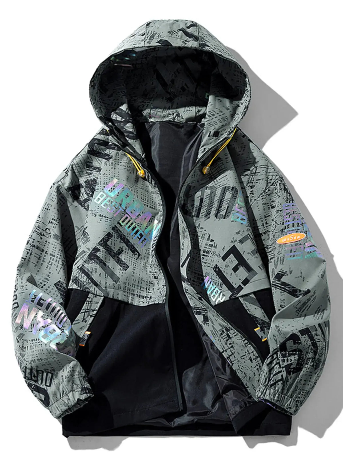 Men's Plus Size Zip Up Hooded Outerwear by Trendsi