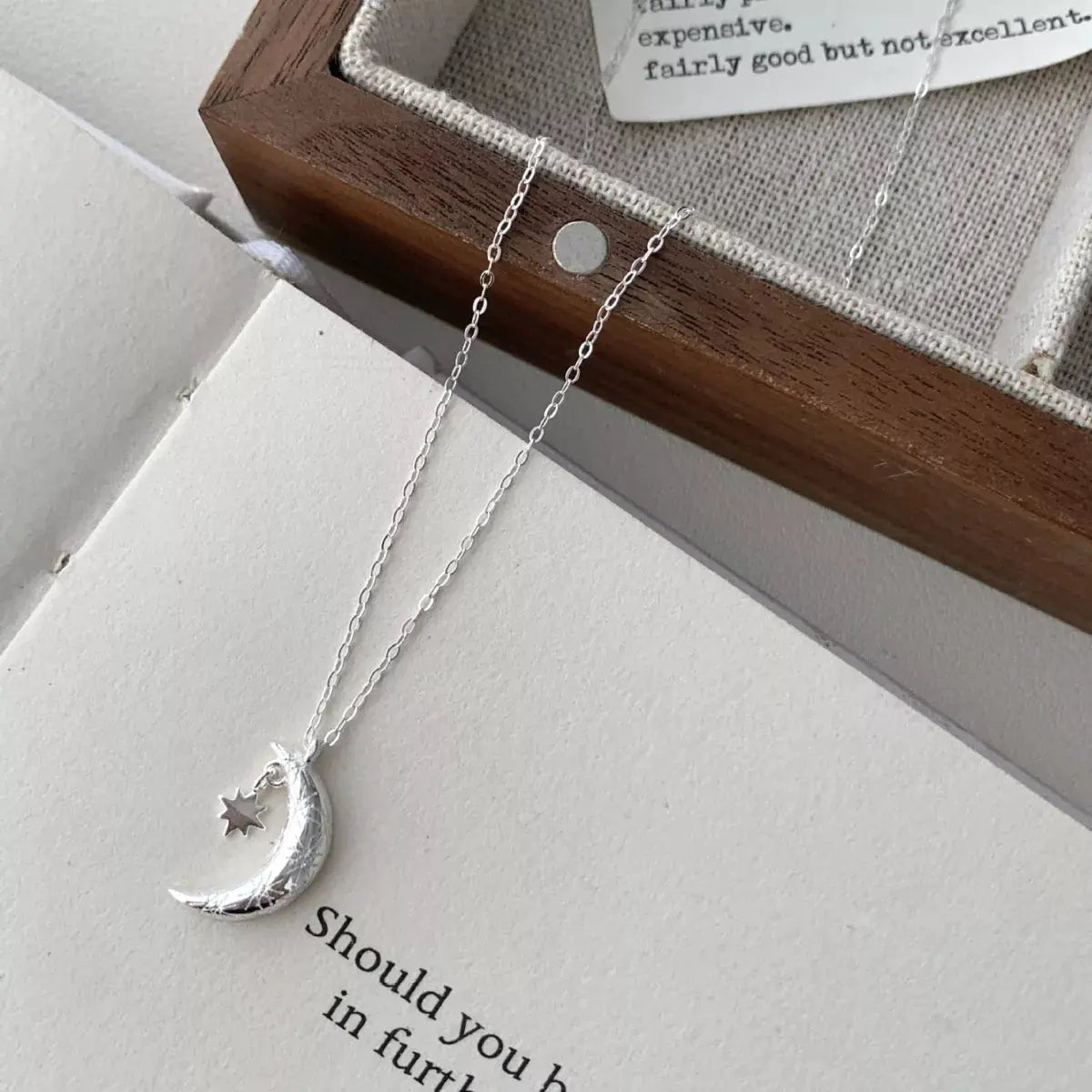 925 Sterling Silver Star Moon Necklace by Partner Labels