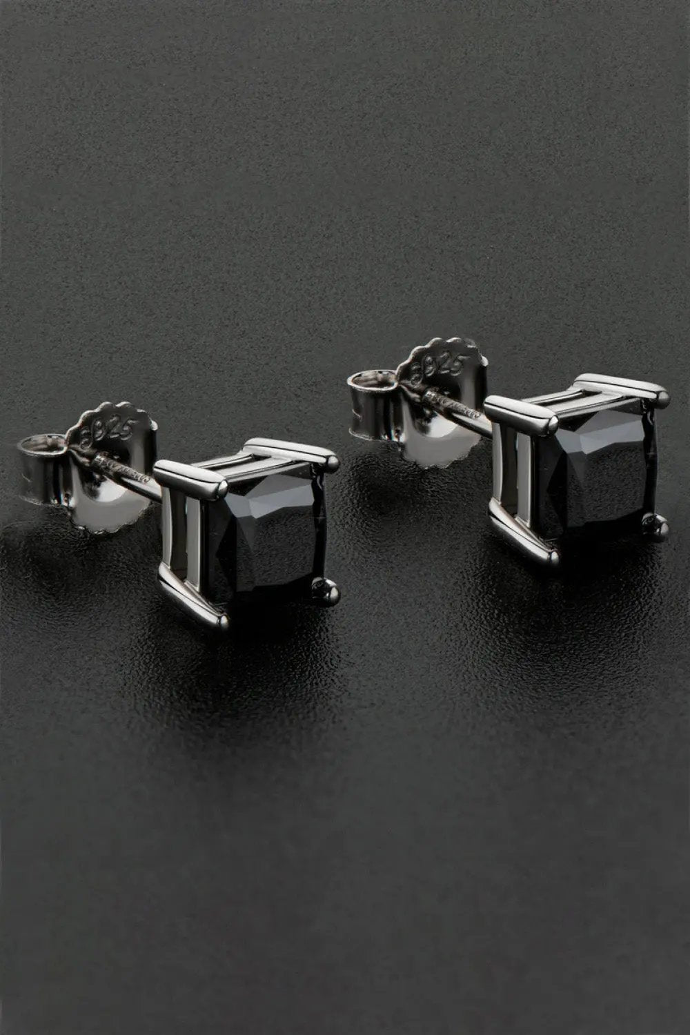 925 Sterling Silver Square Moissanite Stud Earrings by Partner Label