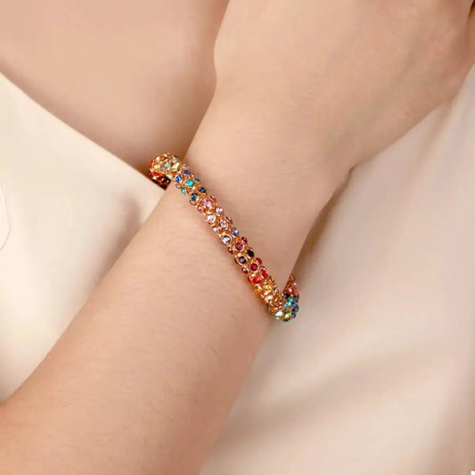 Multi-Colored Crystal Bracelet by Partner Label