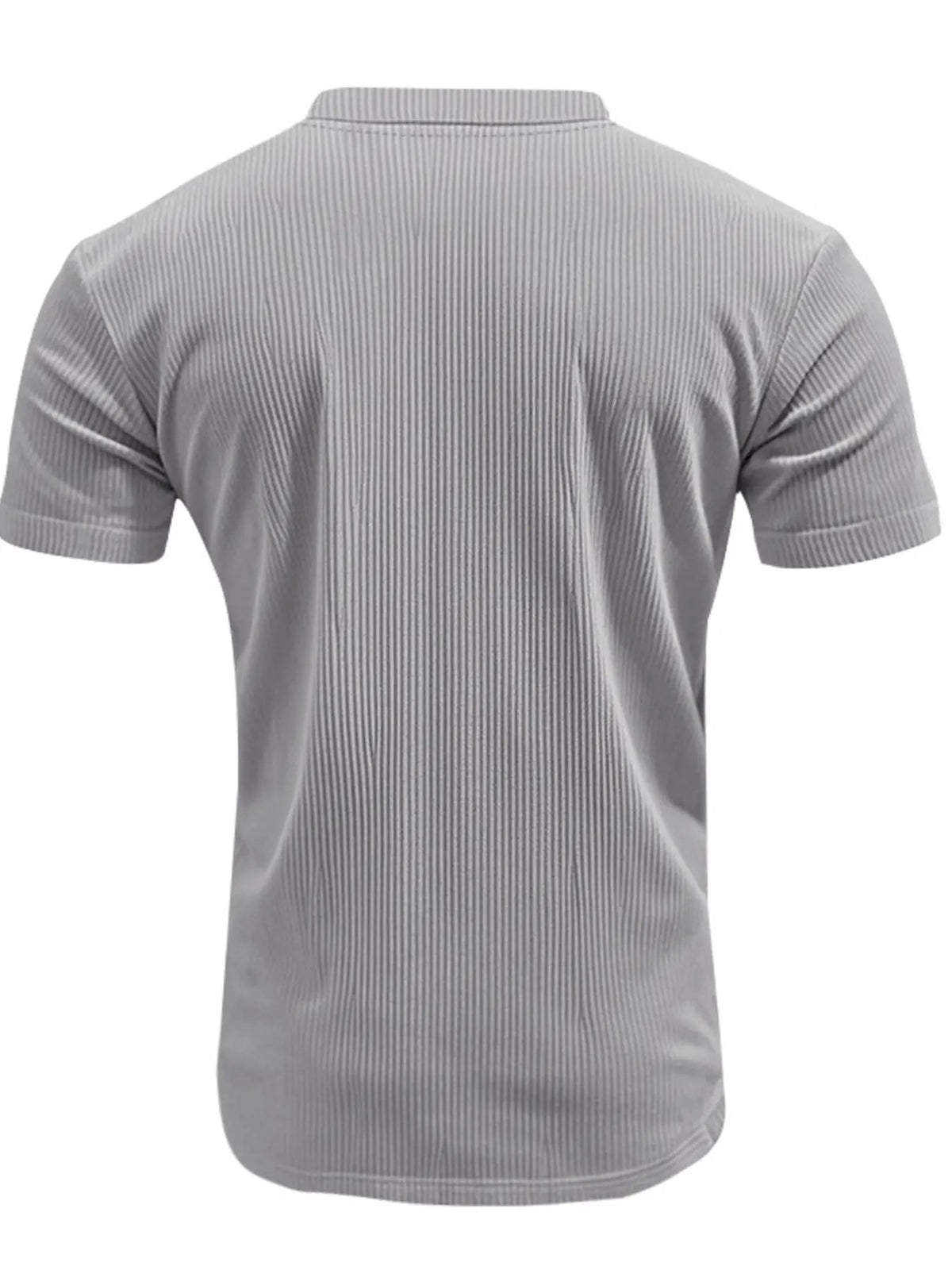 Men's Full Size Ribbed V-Neck T-Shirt Plus Size by Trendsi