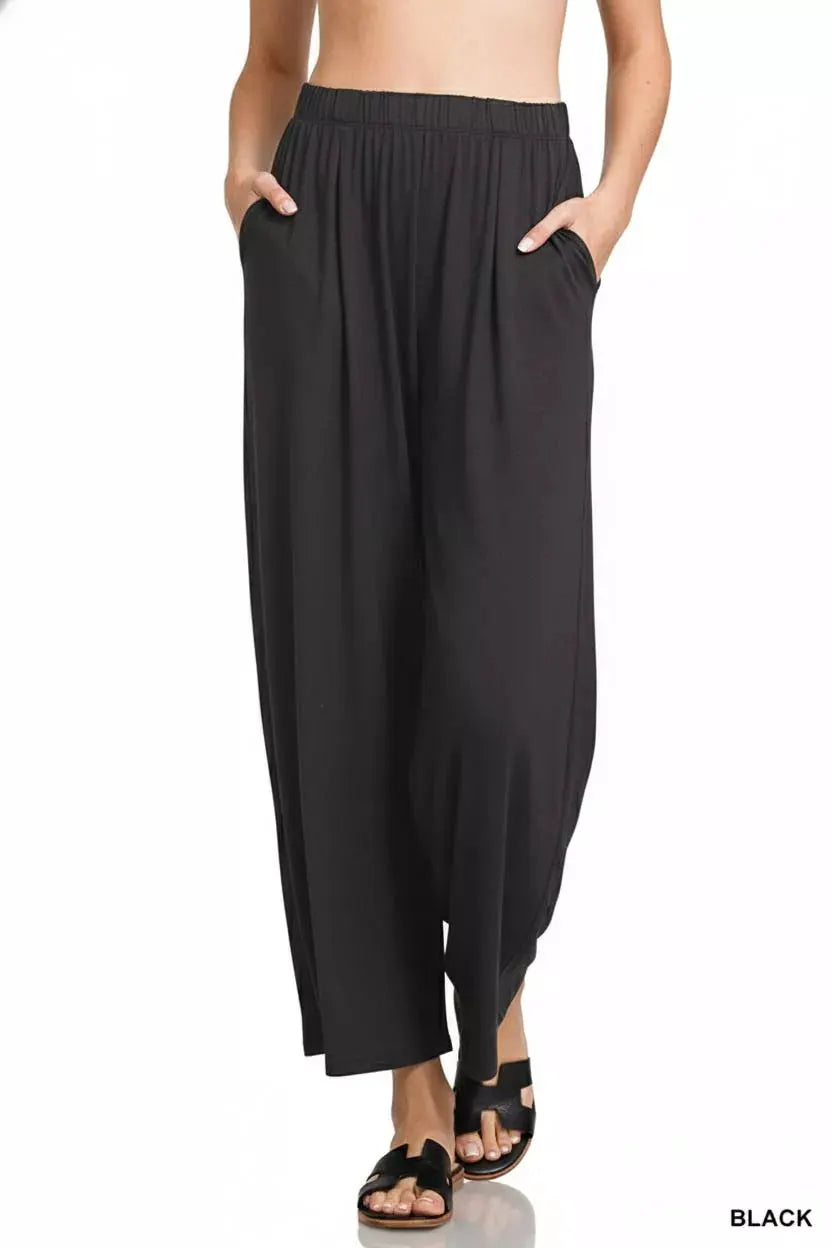Zenana Elastic Waist Comfy Lounge Pants by Zenana