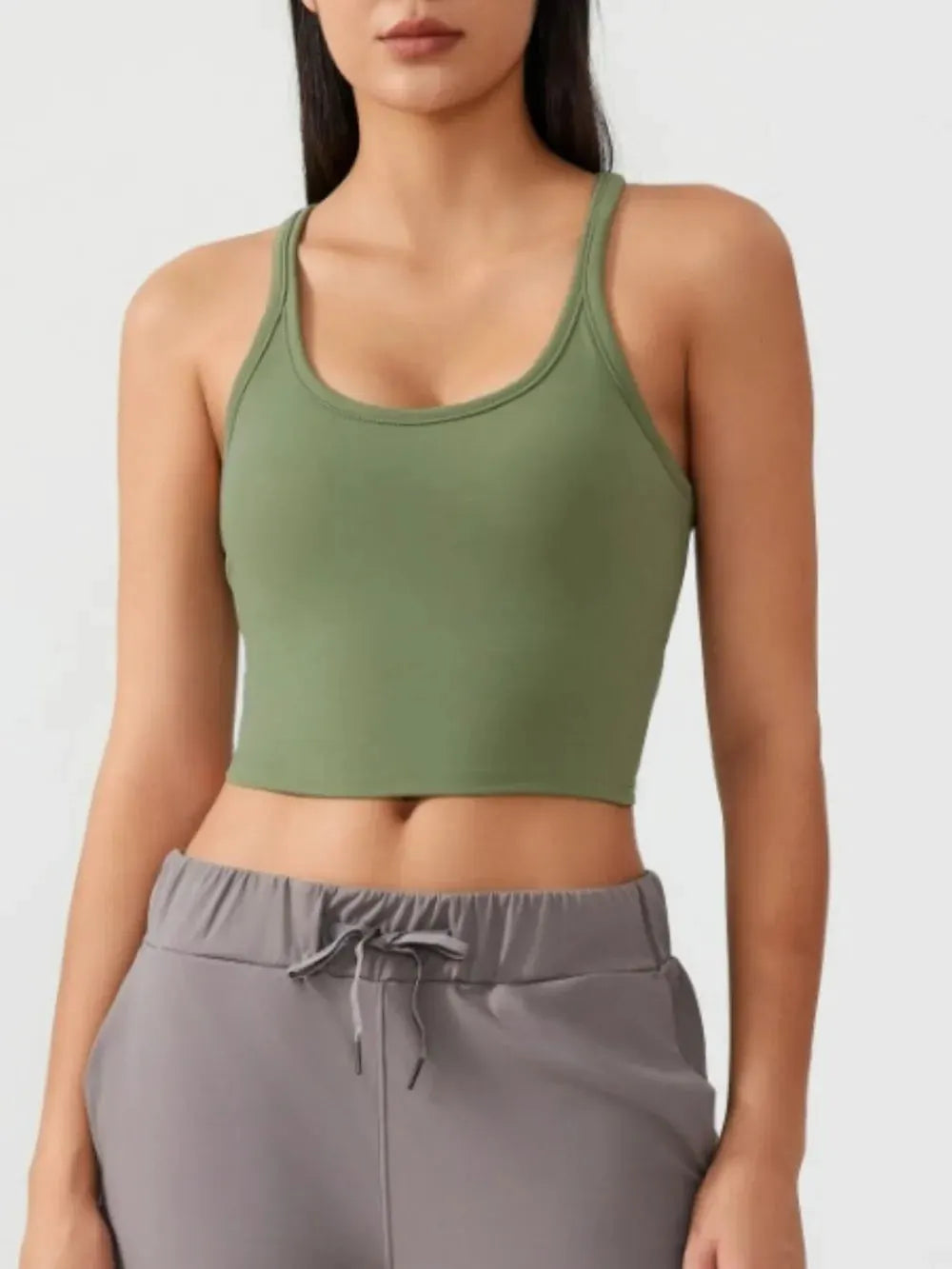 Millennia Scoop Neck Active Tank with Detachable Chest Pads by Millennia