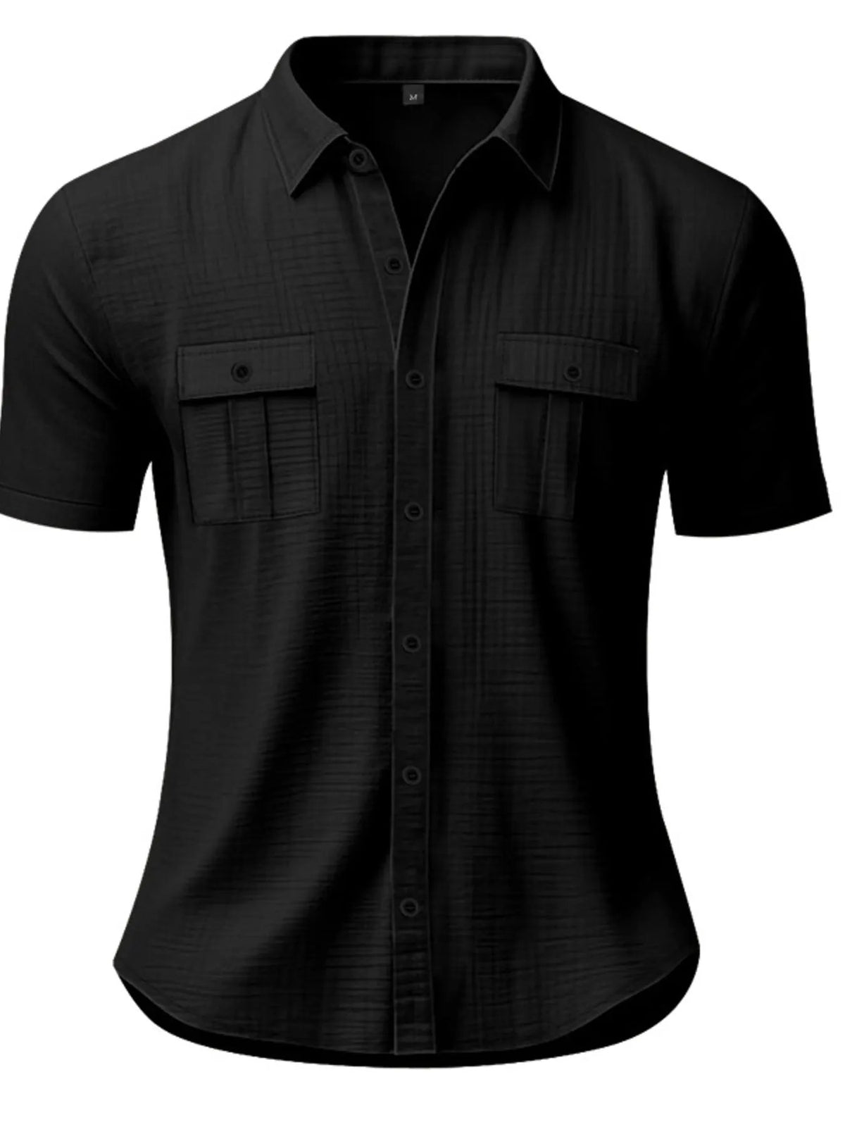 Men's Full Size Short Sleeve Shirt with Pockets Plus Size by Trendsi