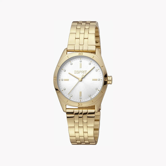 Esprit Women's Gold Stainless Steel Watch, Silver Dial | Es1l131m0015 by ESPRIT