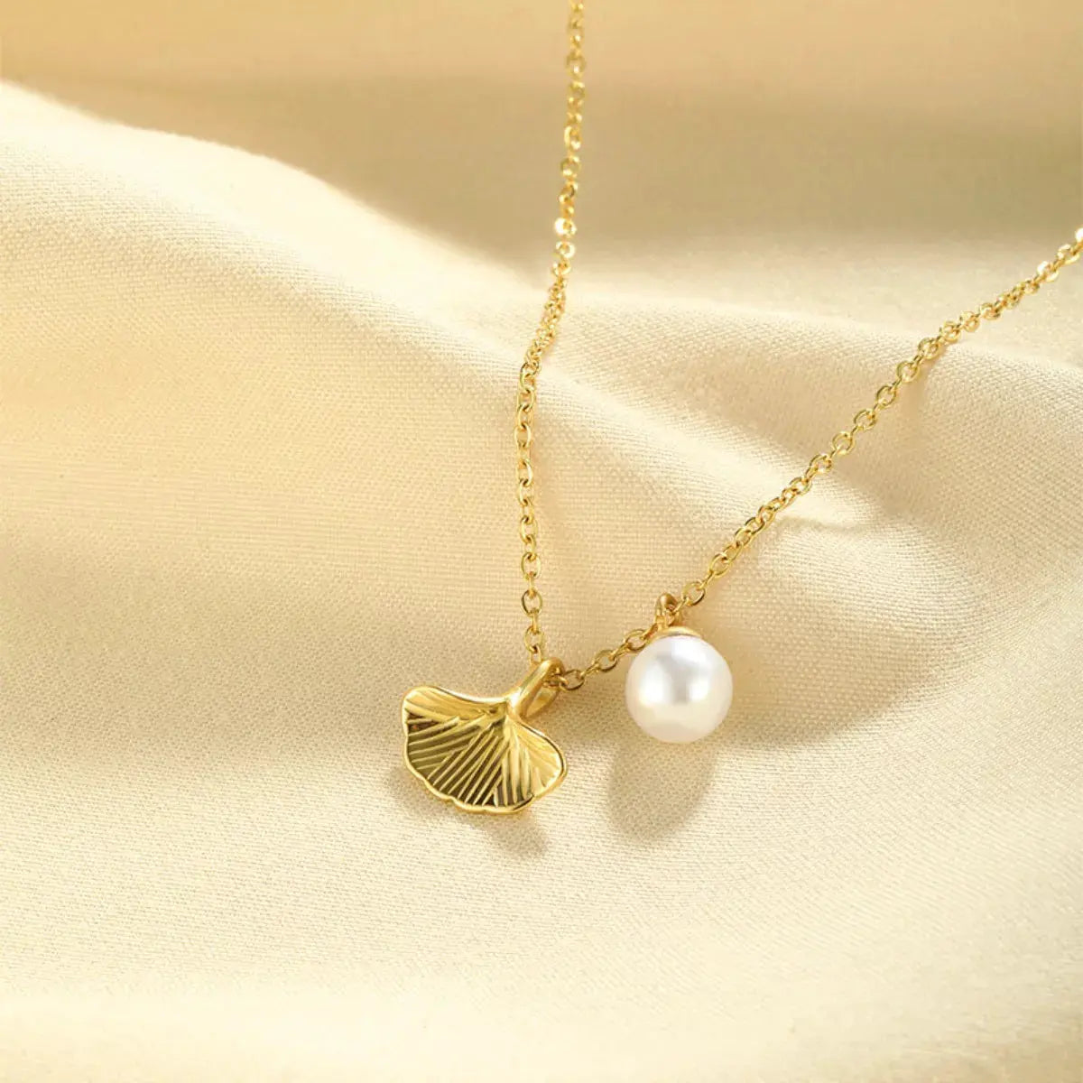 Pearl & Shell Pendant Necklace by Partner Labels