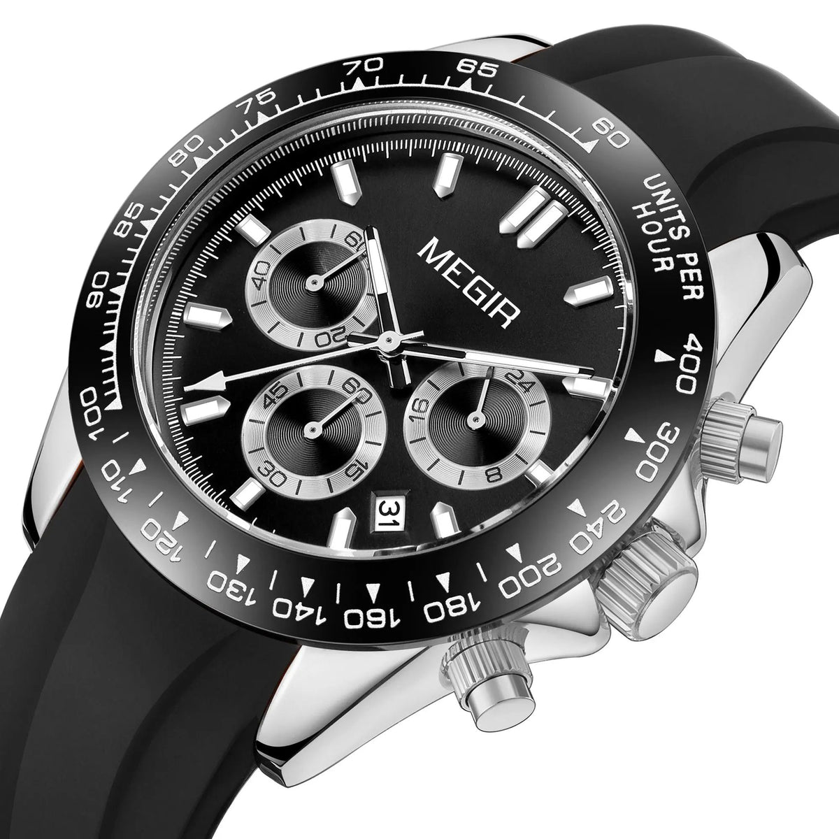 MEGIR Fashion Business Watches for Men Sport Quartz Wristwatch Waterproof Date Clock Chronograph 24-hour Relogio Masculino 8104 by MEGIR WATCH GROUP