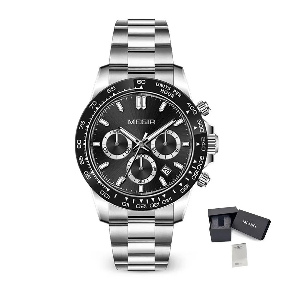 MEGIR Fashion Men Business Watches Stainless Steel Quartz Watch Luxury Casual Sport Wristwatch Waterproof Clock Reloj Hombre 8104 by MEGIR WATCH GROUP