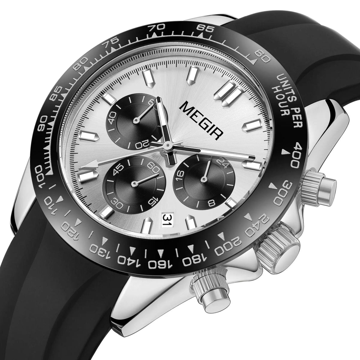 MEGIR Fashion Business Watches for Men Sport Quartz Wristwatch Waterproof Date Clock Chronograph 24-hour Relogio Masculino 8104 by MEGIR WATCH GROUP
