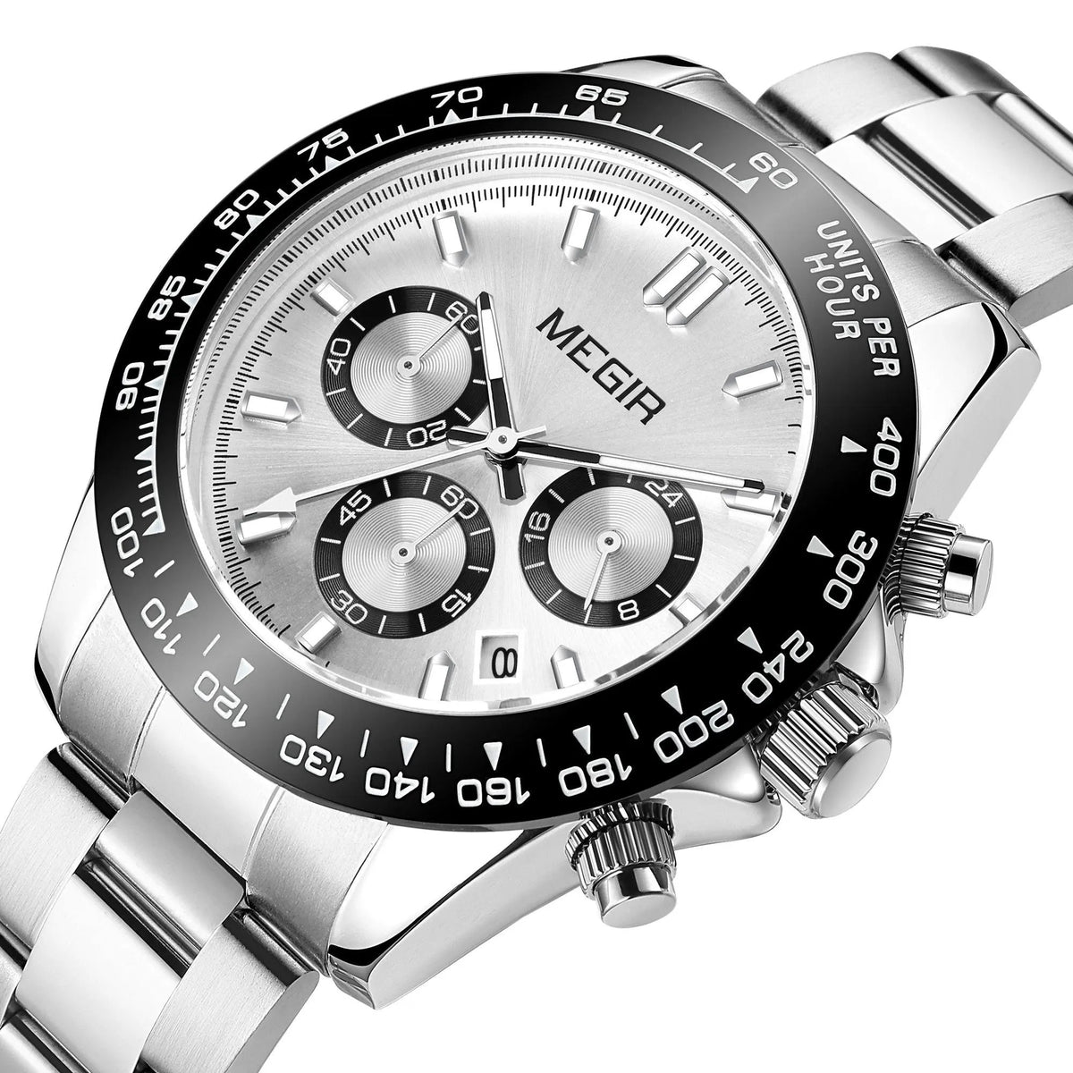 MEGIR Fashion Men Business Watches Stainless Steel Quartz Watch Luxury Casual Sport Wristwatch Waterproof Clock Reloj Hombre 8104 by MEGIR WATCH GROUP