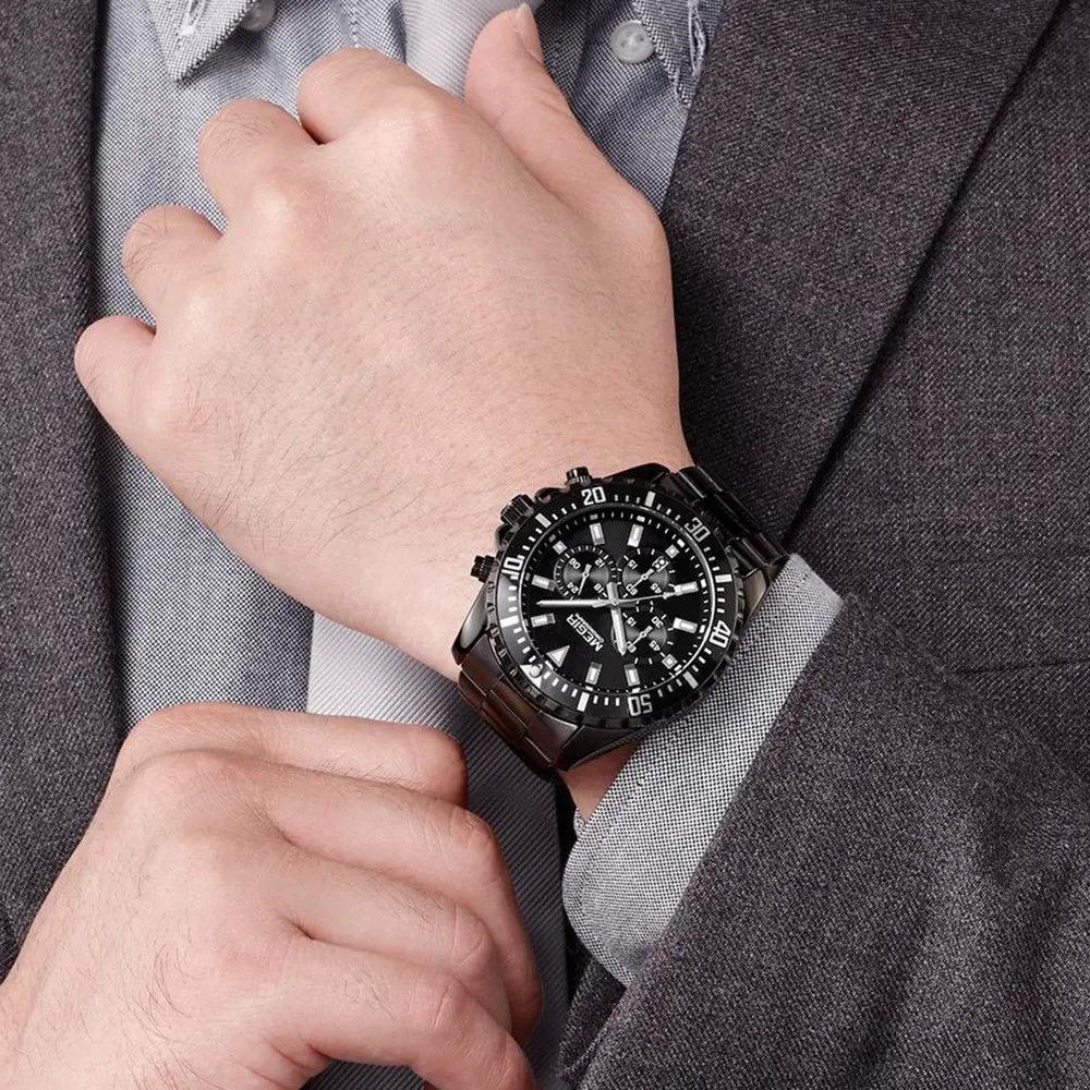 MEGIR Original Luxury Men Business Quartz Watch Stainless Steel Bracelet Chronograph Male Military Wristwatch Clock Relogio Masculino 2064 by MEGIR WATCH GROUP