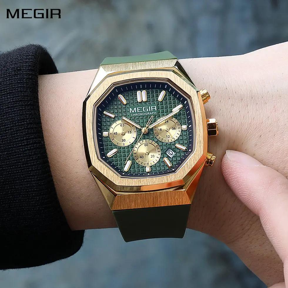 MEGIR Fashion Sport Military Watches for Men Luxury Quartz Wristwatch Silicone Strap Waterproof Date Clock 24-hour Reloj Hombre 2215 by MEGIR WATCH GROUP