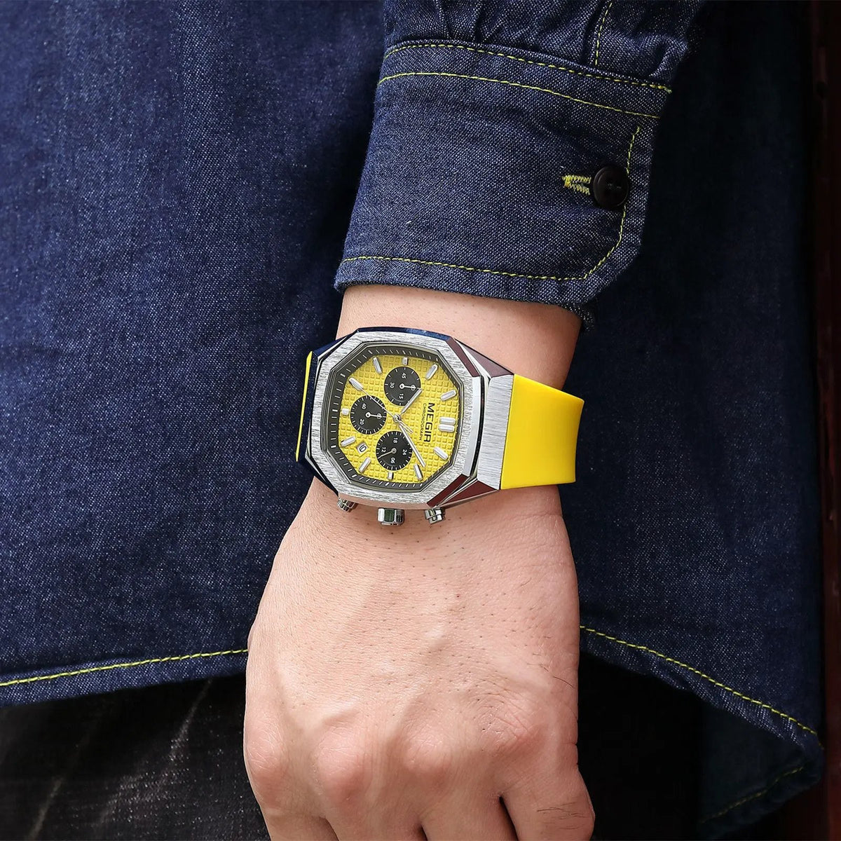 MEGIR Fashion Sport Military Watches for Men Luxury Quartz Wristwatch Silicone Strap Waterproof Date Clock 24-hour Reloj Hombre 2215 by MEGIR WATCH GROUP