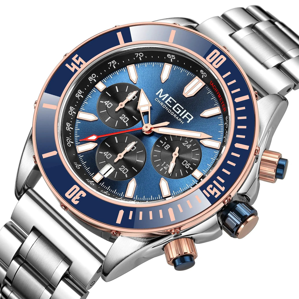 MEGIR Men Watch with Chronograph Fashion Quartz Military Waterproof Calendar Business Casual Wristwatches Clock Montre Homme 2226 by MEGIR WATCH GROUP