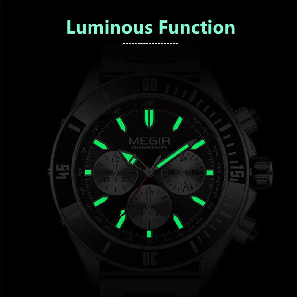 MEGIR Men Watch with Chronograph Fashion Quartz Military Waterproof Calendar Business Casual Wristwatches Clock Montre Homme 2226 by MEGIR WATCH GROUP