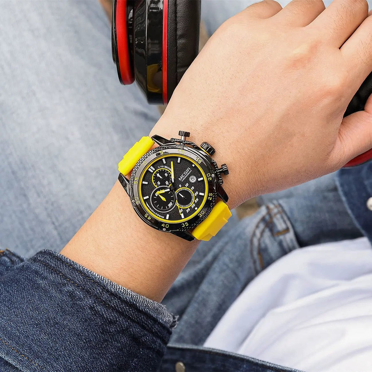 MEGIR Men's Watches Luxury Military Sport Wristwatches Waterproof Luminous Silicone Strap Quartz Chronograph Reloj Hombre 2211 by MEGIR WATCH GROUP