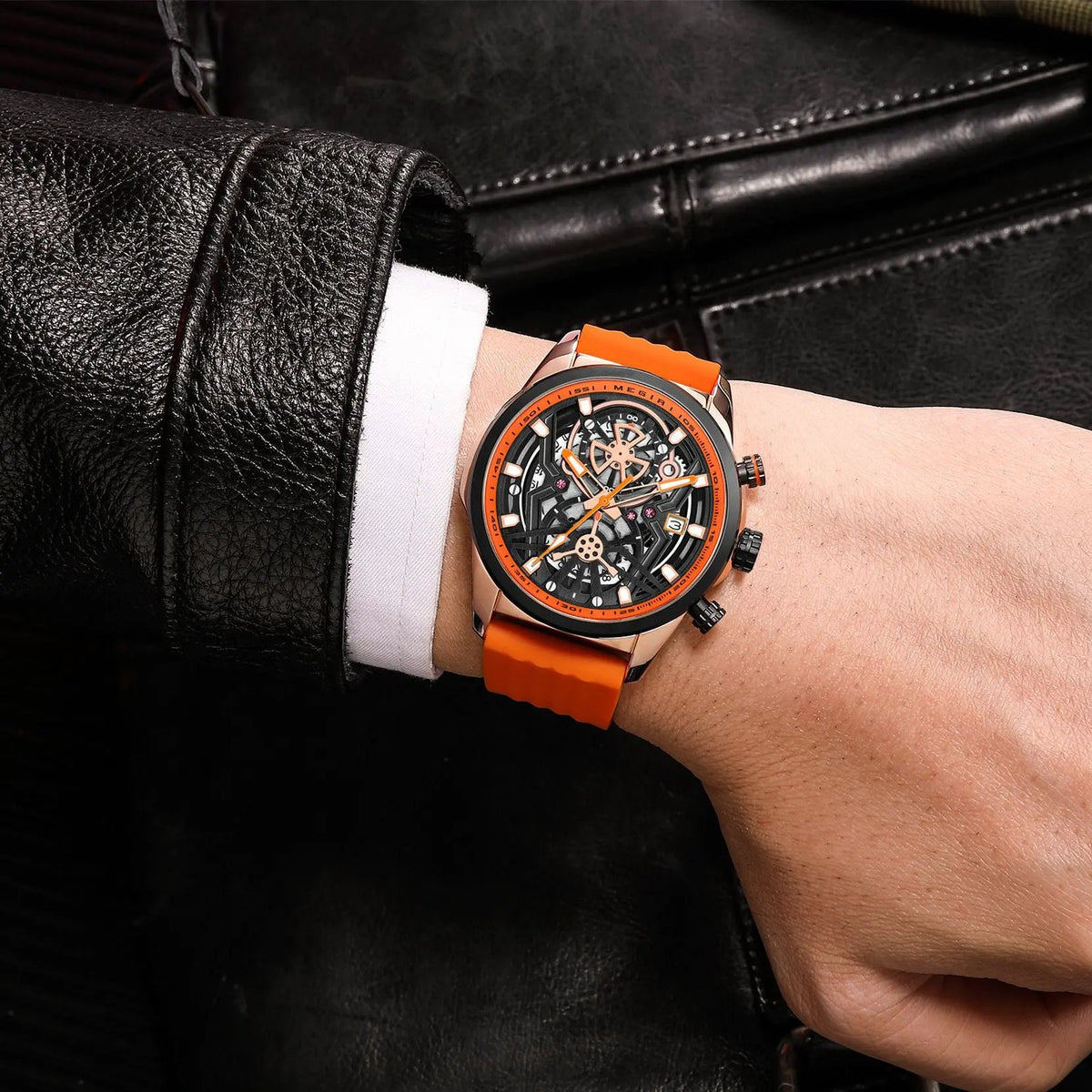 MEGIR Men's Watch Chronograph Fashion Quartz Wristwatch Waterproof Luminous Sports Military Watches Clock with Auto Date 2235 by MEGIR WATCH GROUP