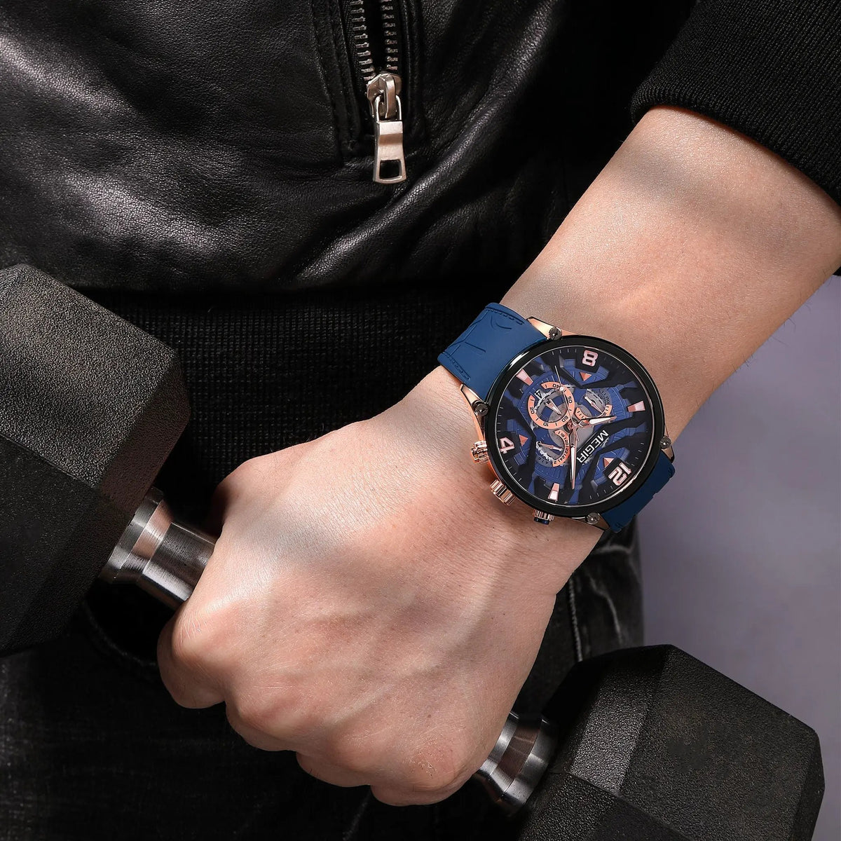 MEGIR Chronograph Luxury Men Quartz Military Watches Silicone Strap Waterproof Man Sport Wristwatch Date Clock Reloj Hombre 2222 by MEGIR WATCH GROUP