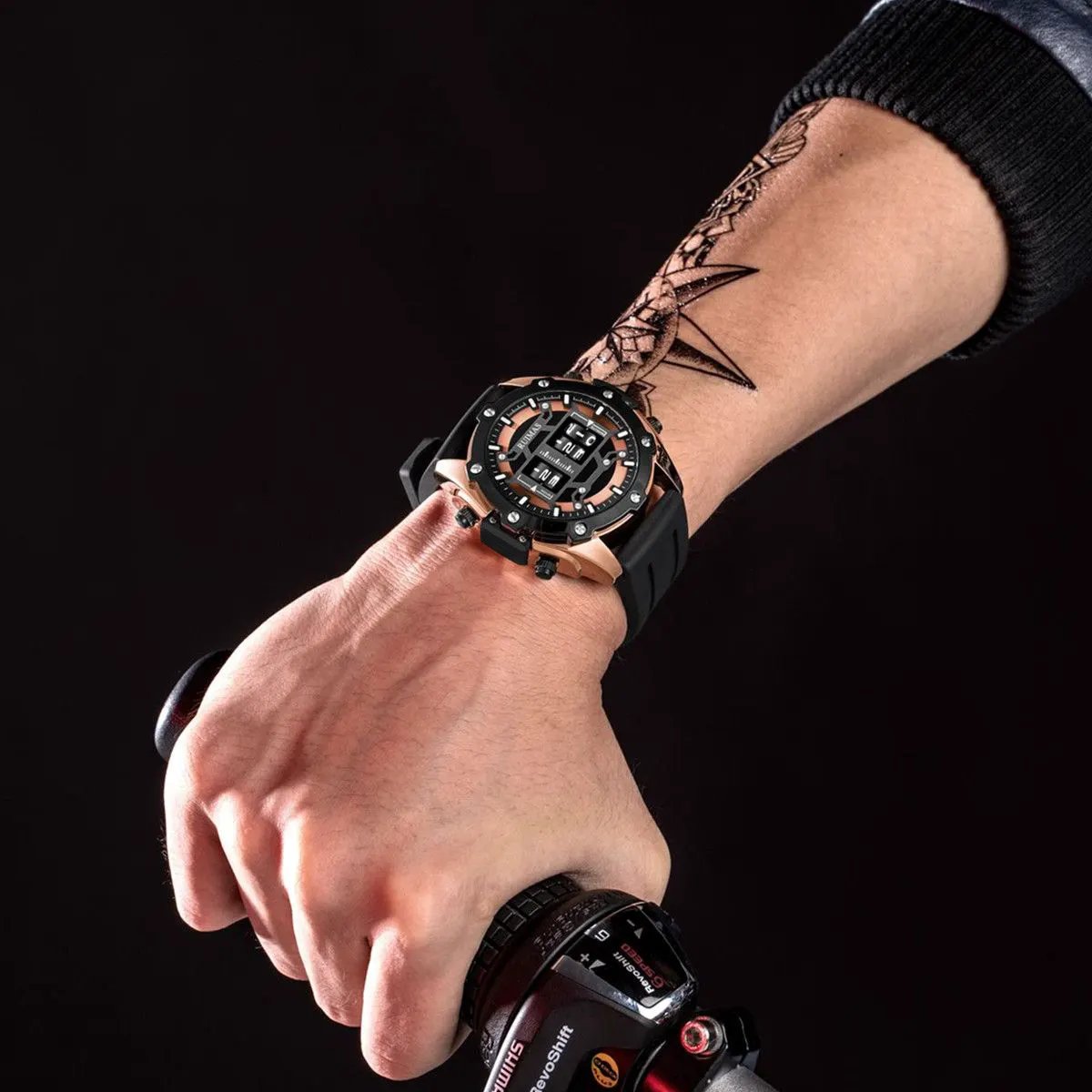 RUIMAS Mens Watches Roller Pointer Sports Quartz WristWatch Fashion Luxury Silicone Strap Waterproof Relogio Masculino 553 by MEGIR WATCH GROUP