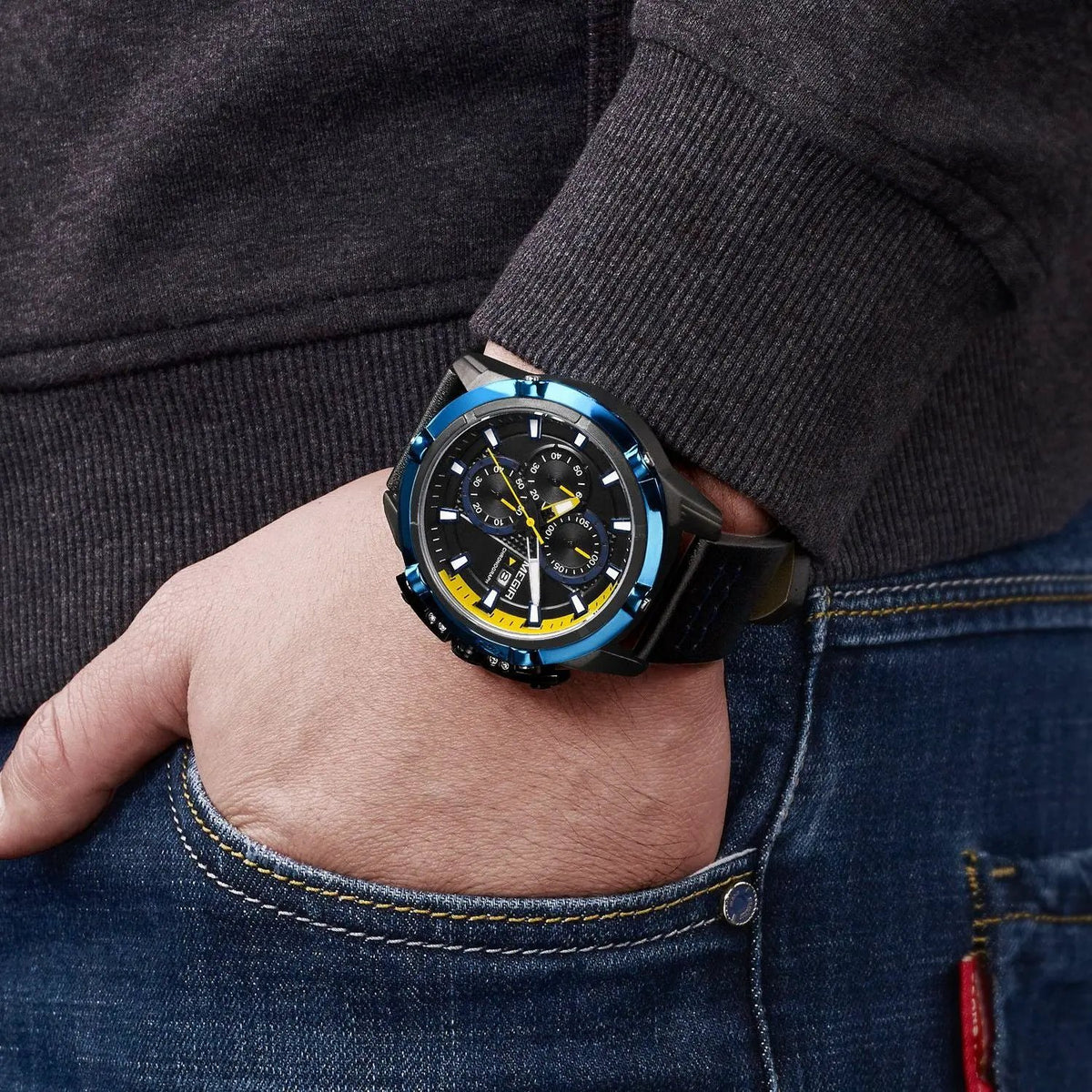 MEGIR Luxury Men's Watch Chronograph Fashion Sport Military Watches Waterproof Male Quartz Wristwatch Clock Montre Homme 2062 by MEGIR WATCH GROUP