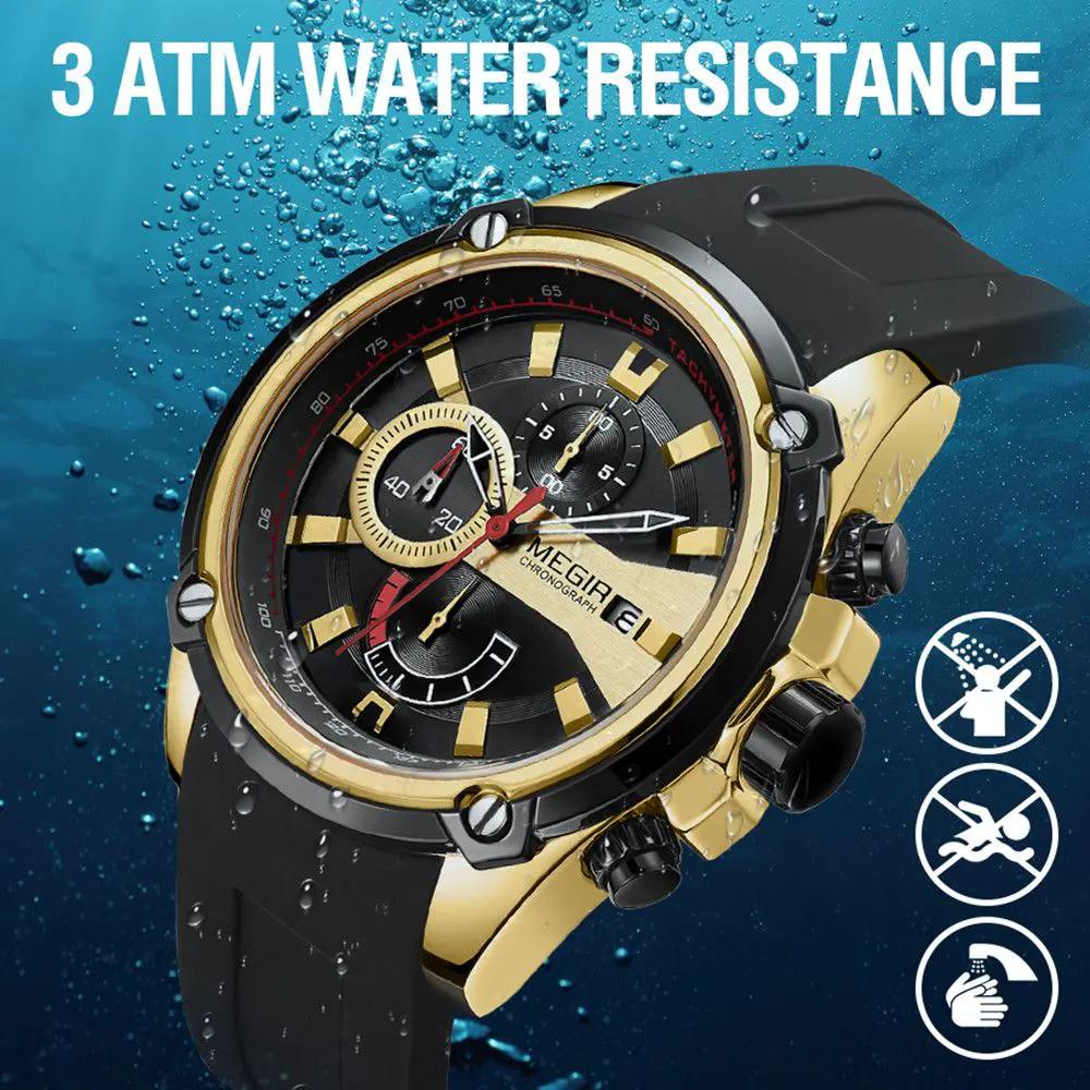 MEGIR Chronograph Luxury Brand Men Sports Watches Silicone Strap Quartz Casual Wristwatch Waterproof Calendar Reloj Hombre 2086 by MEGIR WATCH GROUP