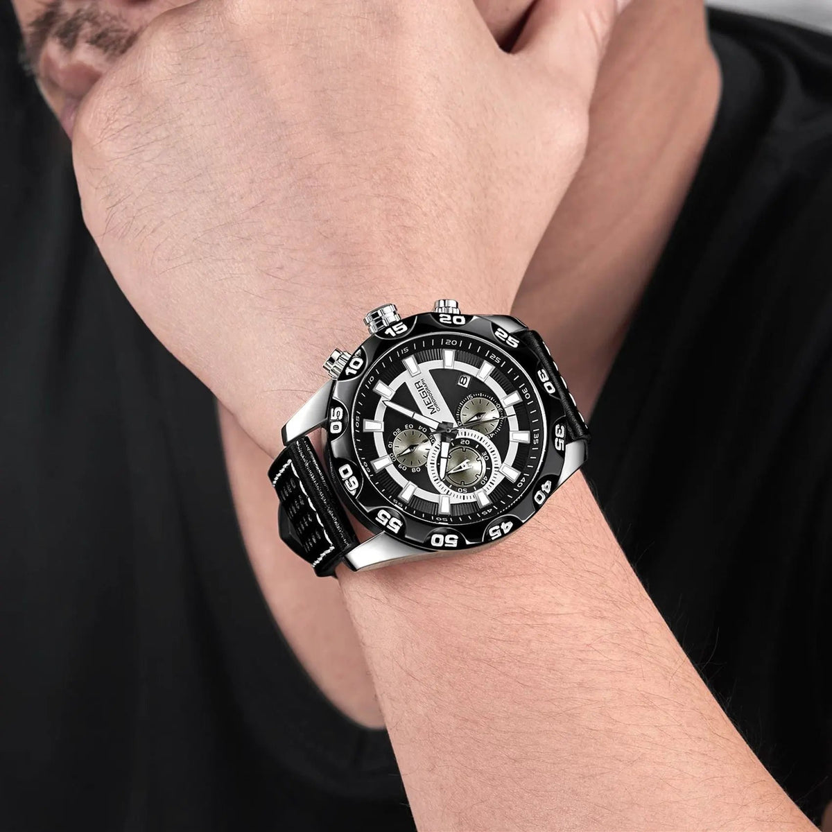 MEGIR Fashion Men's Watch Multifunctional Casual Sport Wristwatch Waterproof Luminous Male Quartz Chronograph Reloj Hombre 2096 by MEGIR WATCH GROUP