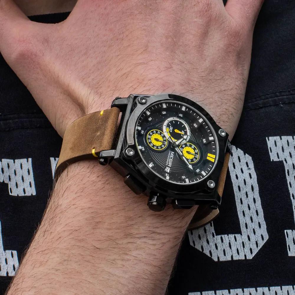 MEGIR Luxury Quartz Men Watch Multifunction Leather Strap Sport Chronograph Waterproof Man Wristwatch Clock Montre Homme 2098 by MEGIR WATCH GROUP