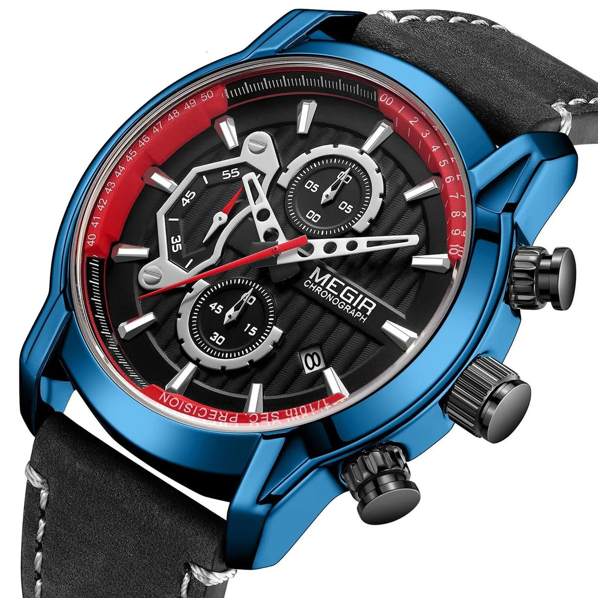 MEGIR Men's Watches Waterproof Luminous Sports Wristwatch Fashion Leather Strap Quartz Chronograph Clock Date Gift for Man 2104 by MEGIR WATCH GROUP