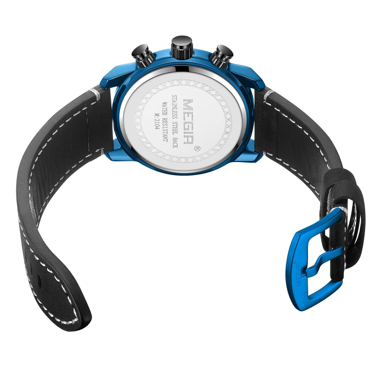 MEGIR Men's Watches Waterproof Luminous Sports Wristwatch Fashion Leather Strap Quartz Chronograph Clock Date Gift for Man 2104 by MEGIR WATCH GROUP