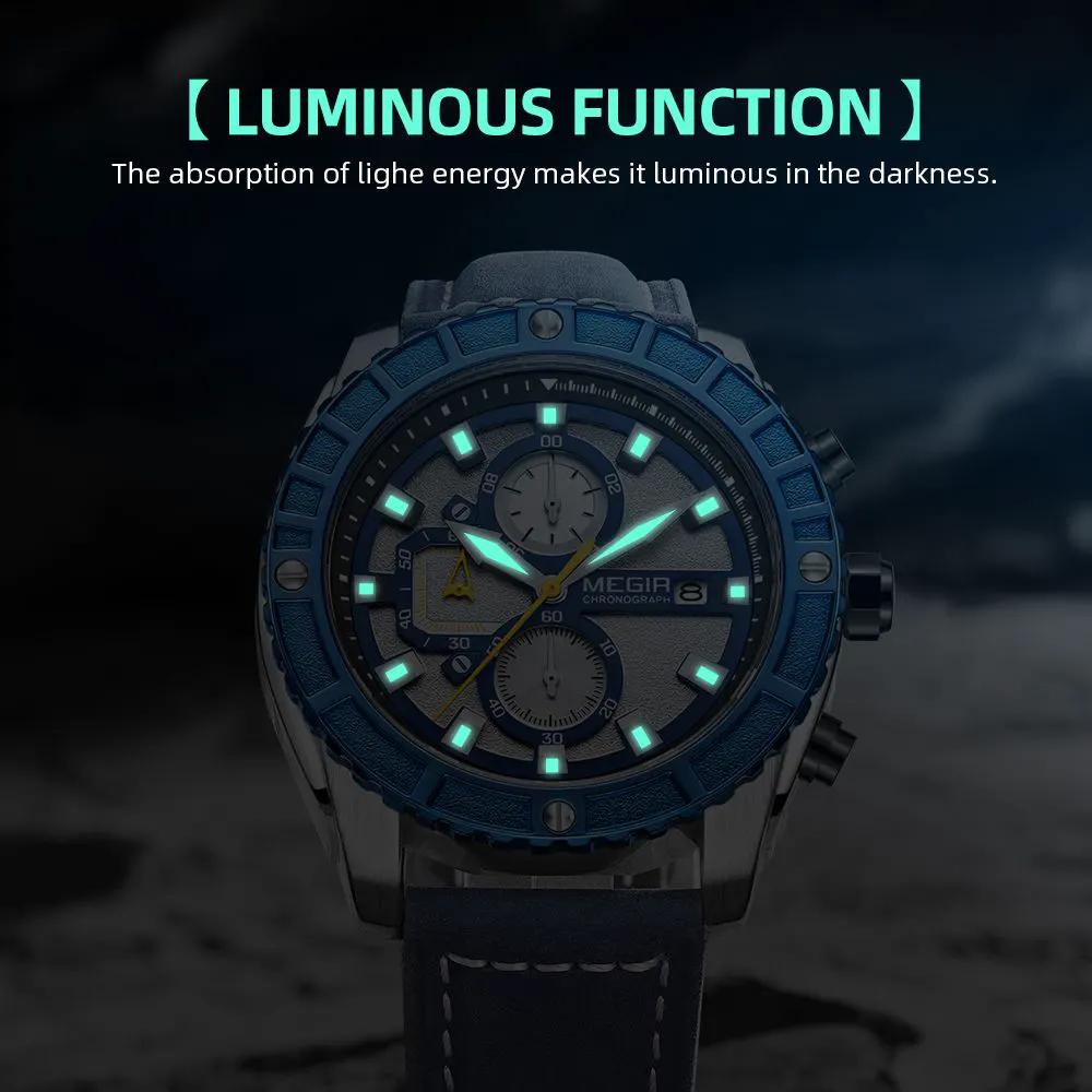 MEGIR Fashion Men's Sport Watches Waterproof Luminous Man Quartz Military Wristwatch Clock Gift for Men Relogio Masculino 2119 by MEGIR WATCH GROUP