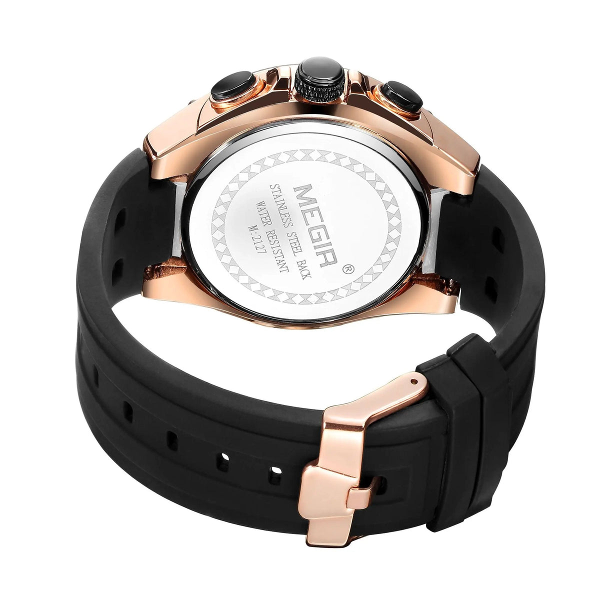 MEGIR Men's Sport Watches Luxury Silicone Strap Man Chronograph Clock Waterproof Luminous Quartz Wristwatch Montre Homme 2127 by MEGIR WATCH GROUP