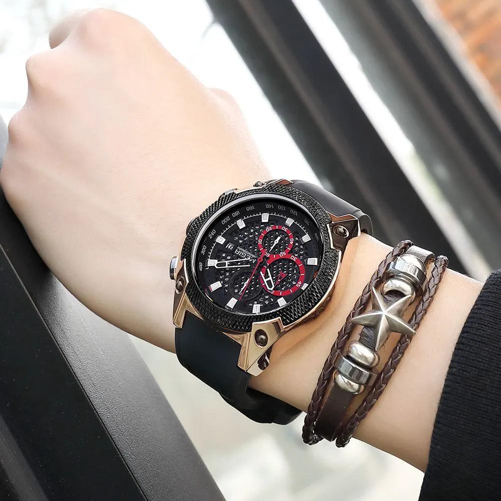 MEGIR Men's Sport Watches Luxury Silicone Strap Man Chronograph Clock Waterproof Luminous Quartz Wristwatch Montre Homme 2127 by MEGIR WATCH GROUP