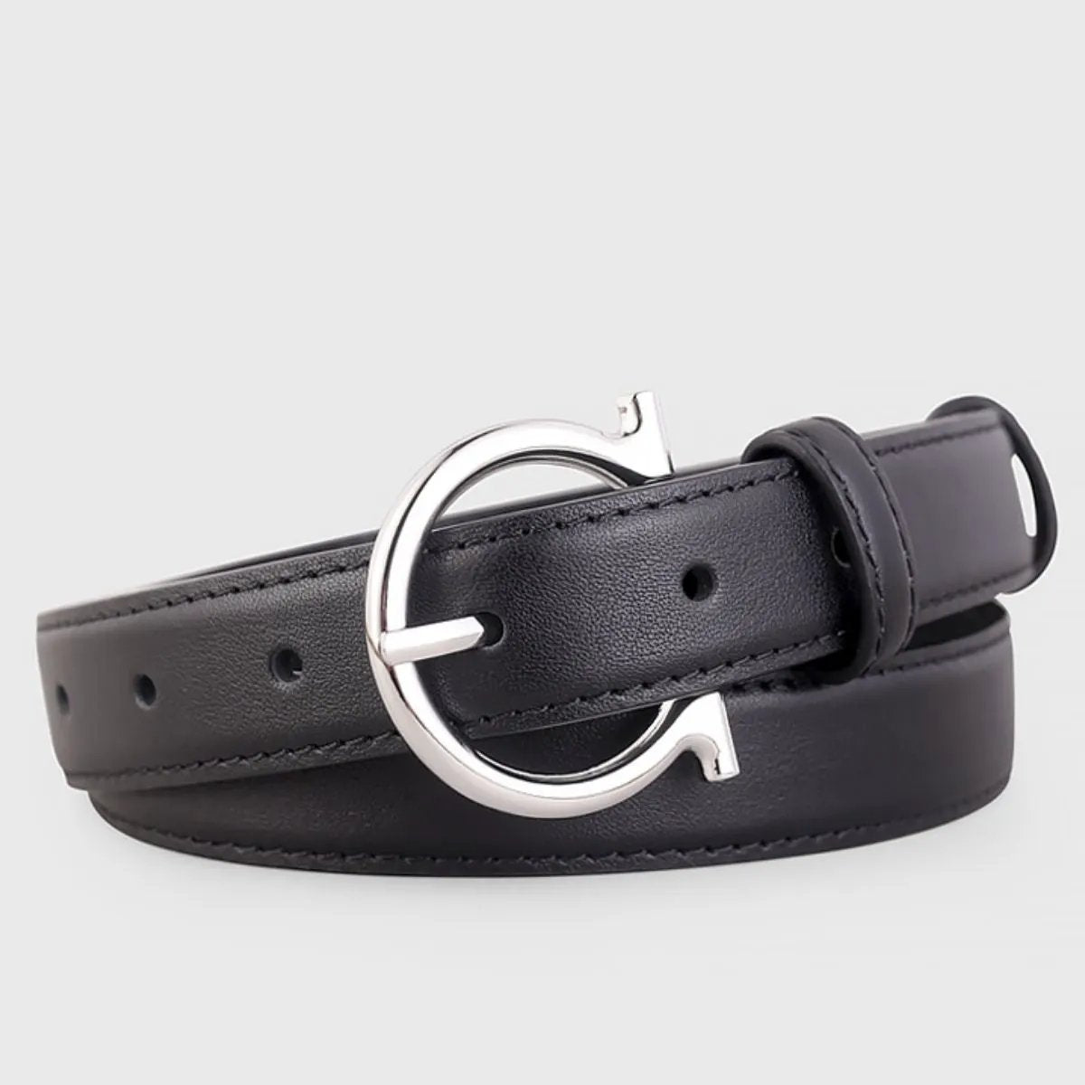 Buckle Leather Belt by Trendsi