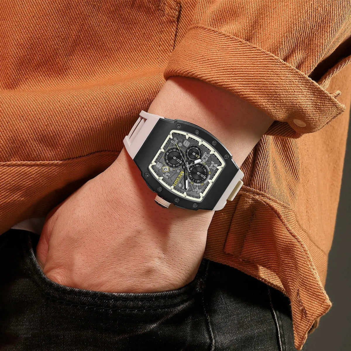 MEGIR Blue Luxury Sport Watch for Men Steel Case Waterproof Luminous Military Quartz Chronograph Auto Date Reloj Hombre 8411 by MEGIR WATCH GROUP