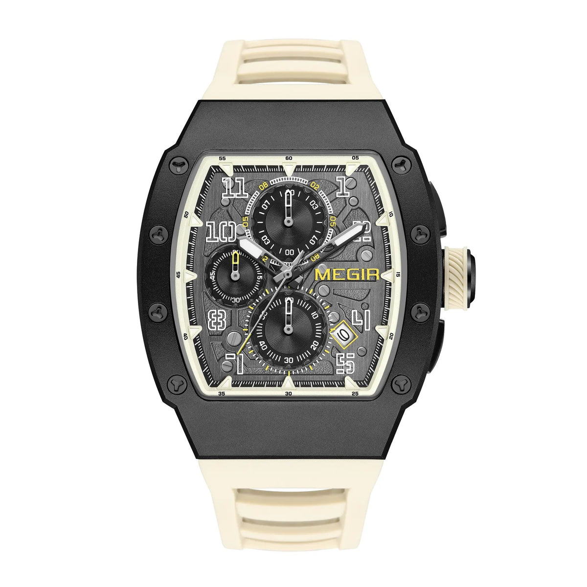 MEGIR Blue Luxury Sport Watch for Men Steel Case Waterproof Luminous Military Quartz Chronograph Auto Date Reloj Hombre 8411 by MEGIR WATCH GROUP