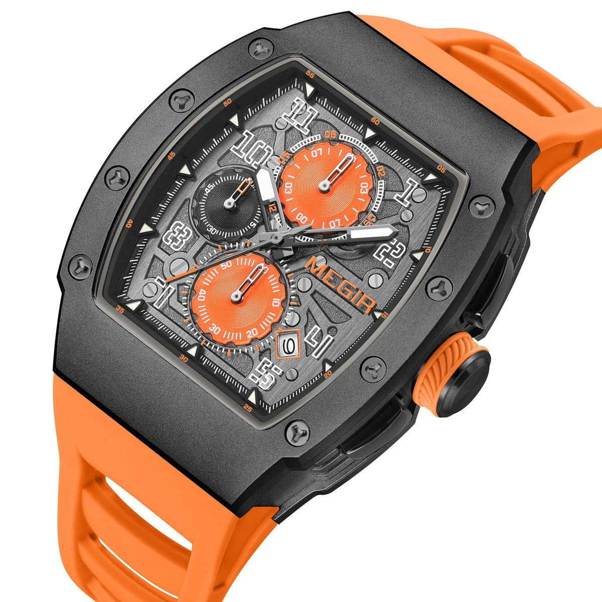 MEGIR Blue Luxury Sport Watch for Men Steel Case Waterproof Luminous Military Quartz Chronograph Auto Date Reloj Hombre 8411 by MEGIR WATCH GROUP