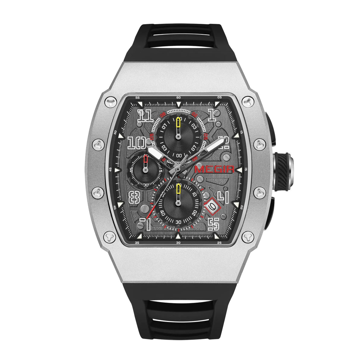 MEGIR Blue Luxury Sport Watch for Men Steel Case Waterproof Luminous Military Quartz Chronograph Auto Date Reloj Hombre 8411 by MEGIR WATCH GROUP