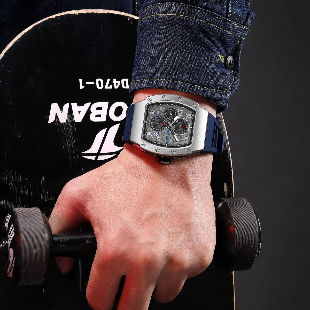 MEGIR Blue Luxury Sport Watch for Men Steel Case Waterproof Luminous Military Quartz Chronograph Auto Date Reloj Hombre 8411 by MEGIR WATCH GROUP