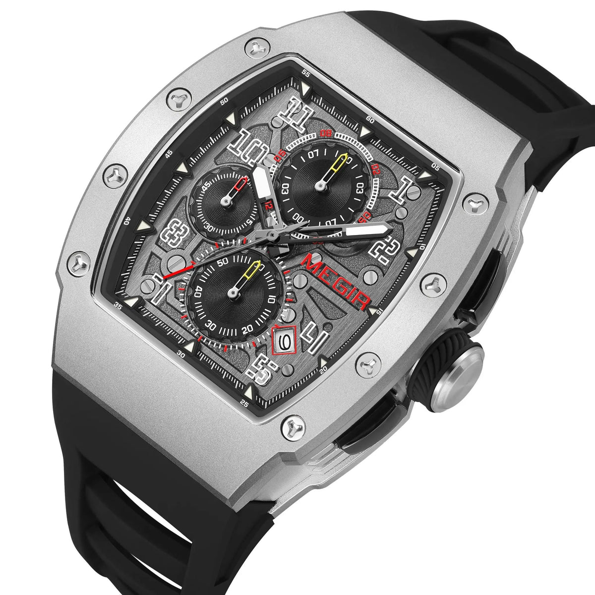 MEGIR Blue Luxury Sport Watch for Men Steel Case Waterproof Luminous Military Quartz Chronograph Auto Date Reloj Hombre 8411 by MEGIR WATCH GROUP