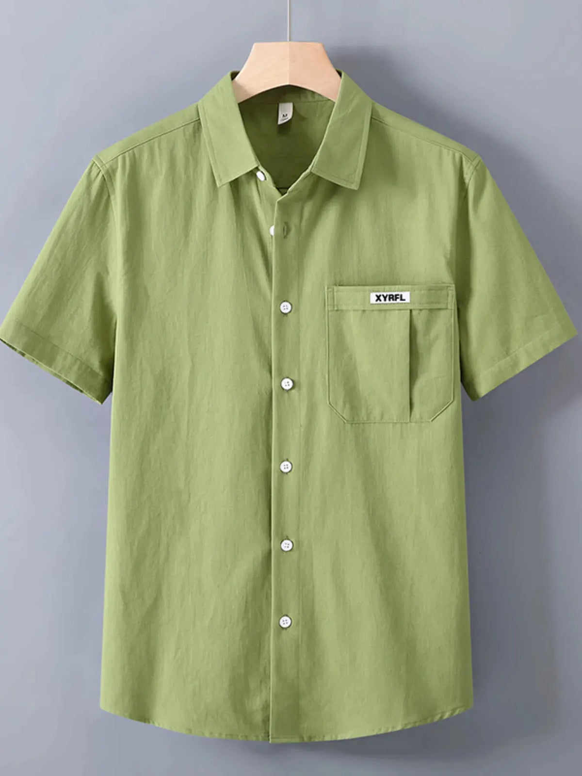 Men's Plus Size Button Up Short-Sleeve Shirt by Trendsi