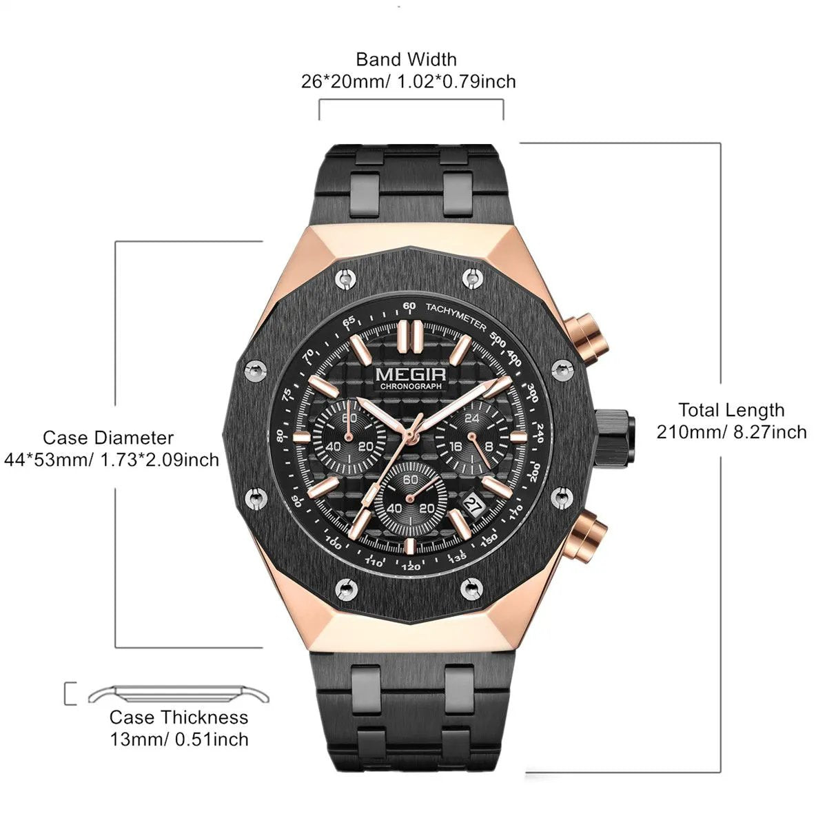 MEGIR Relogio Masculino Luxury Business Men Watches Fashion Military Watch Date Luminous Casual Quartz Wristwatch Man Clock 2213 by MEGIR WATCH GROUP