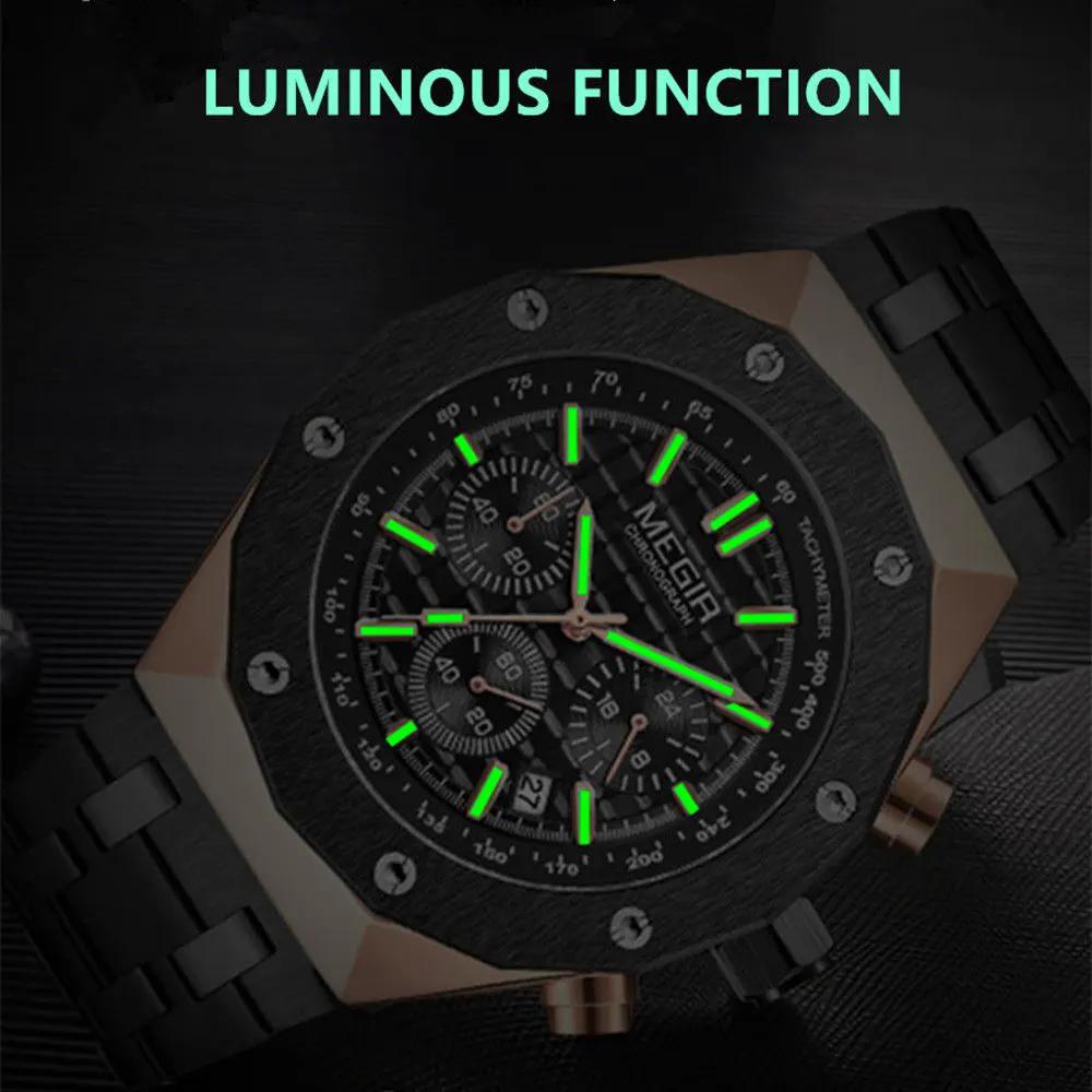 MEGIR Relogio Masculino Luxury Business Men Watches Fashion Military Watch Date Luminous Casual Quartz Wristwatch Man Clock 2213 by MEGIR WATCH GROUP