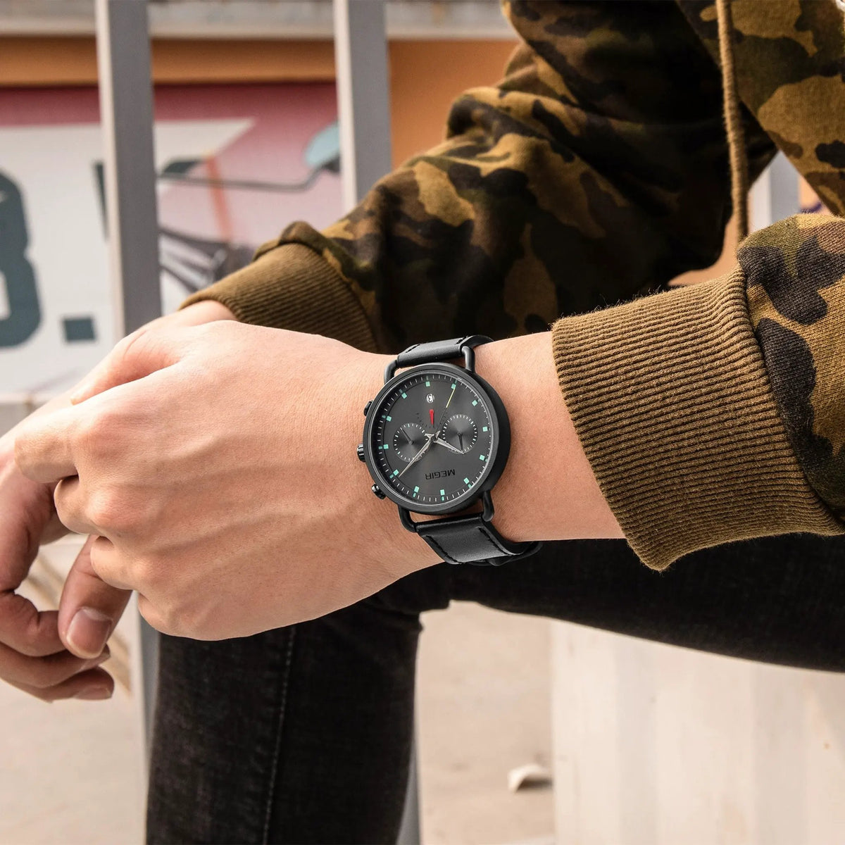 MEGIR Men Watch Top Brand Fashion Casual Quartz Watches Waterproof Date Man Sports Military Wristwatch Clock Relogio Masculino 2159 by MEGIR WATCH GROUP