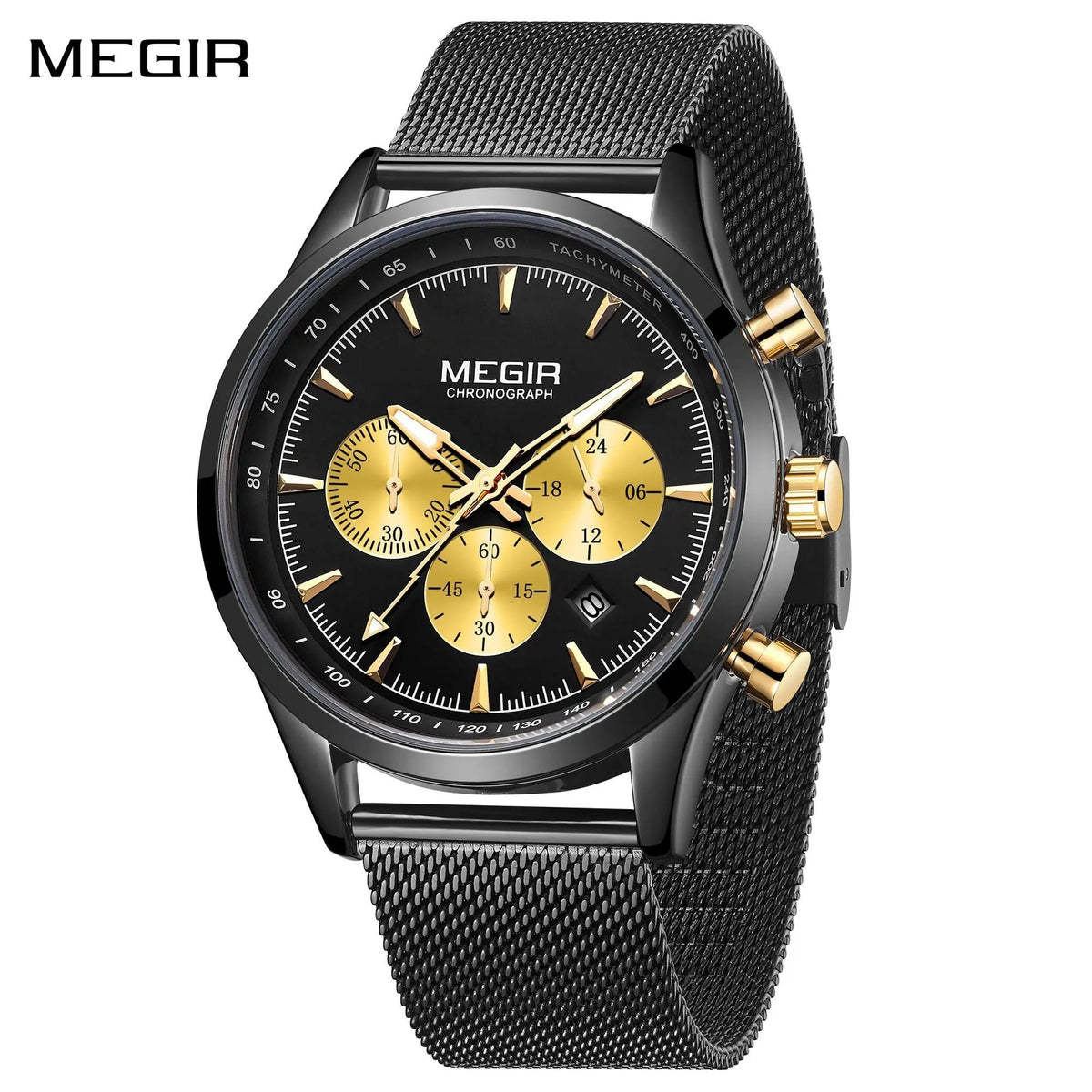 MEGIR Fashion Watch for Men Top Luxury Big Dial Business Quartz Watches Waterproof Steel Wrist Watch Clock Relogio Masculino 2153 by MEGIR WATCH GROUP