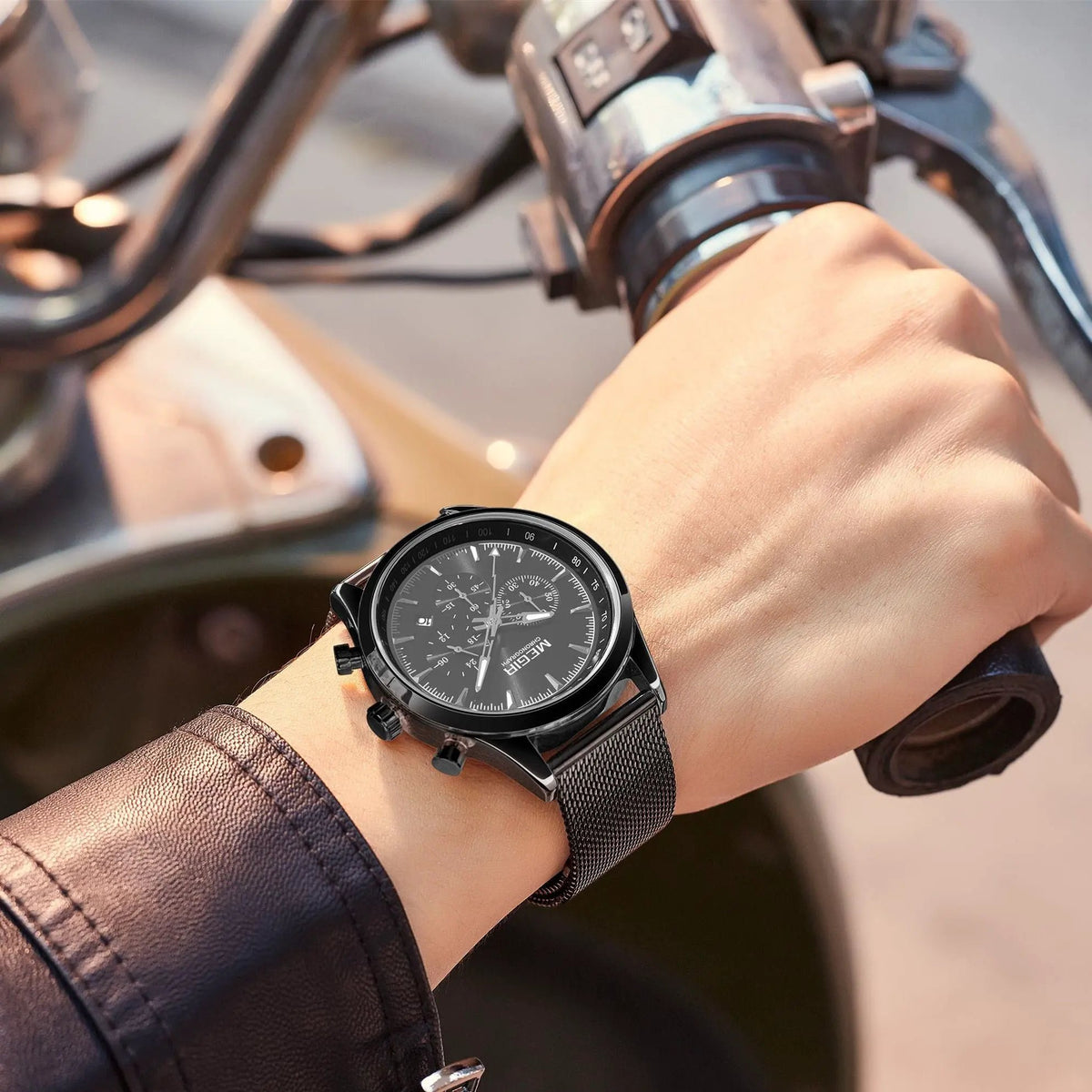 MEGIR Fashion Watch for Men Top Luxury Big Dial Business Quartz Watches Waterproof Steel Wrist Watch Clock Relogio Masculino 2153 by MEGIR WATCH GROUP