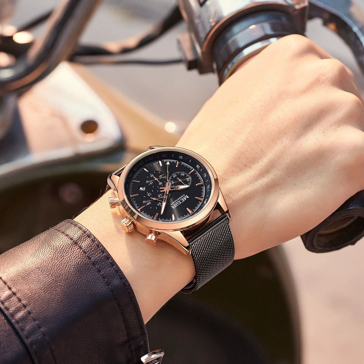 MEGIR Fashion Watch for Men Top Luxury Big Dial Business Quartz Watches Waterproof Steel Wrist Watch Clock Relogio Masculino 2153 by MEGIR WATCH GROUP