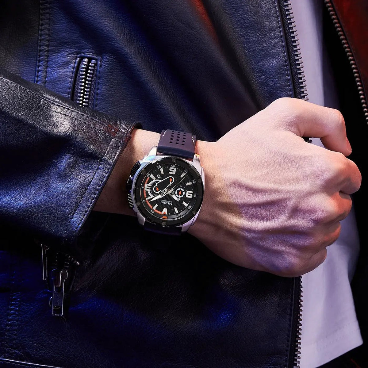 MEGIR Mens Watches Top Brand Luxury Silicone Sports Military Watch Waterproof Quartz Clock Men Chronograph Man Wristwatch 2147 by MEGIR WATCH GROUP