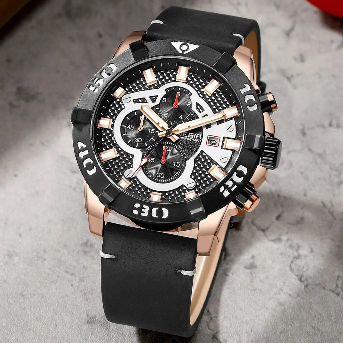 MEGIR Men Watches Fashion Luxury Big Dial Sports Watches Waterproof Quartz Wristwatch Chronograph Man Casual Luminous Clock 2136 by MEGIR WATCH GROUP